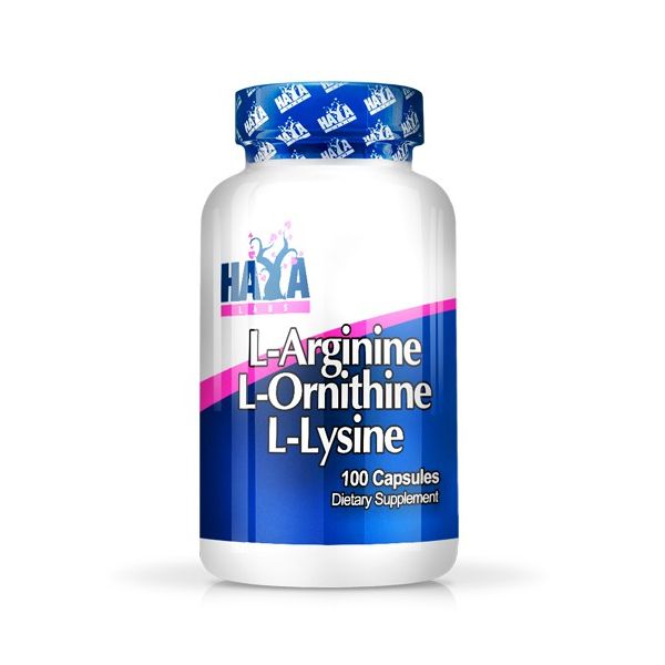 L-Arginina, L-Ornitina, L-Lisina - 100 cápsulas [Haya Labs]