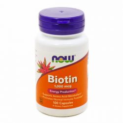 Biotina 1000mcg - 100 cápsulas [now foods]