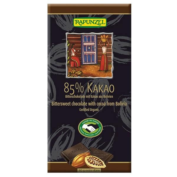 Tableta de chocolate 85% cacao Rapunzel - 80g [biocop]