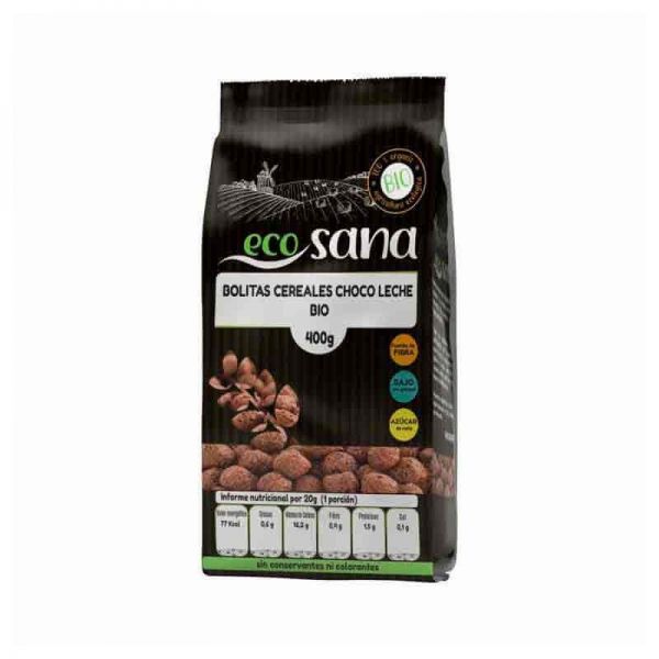 Bolitas de Cereales de Chocolate con Leche con Leche Bio - 400g [Ecosana]