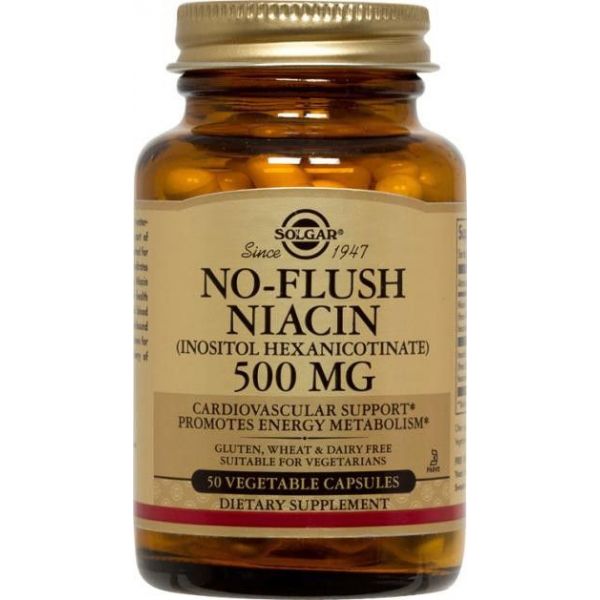No Flush Niacina 500mg - 50 Cápsulas Vegetales