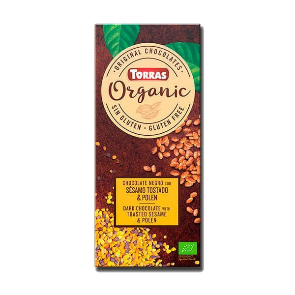 Chocolate Orgánico Negro con Sésamo y Polen - 100g