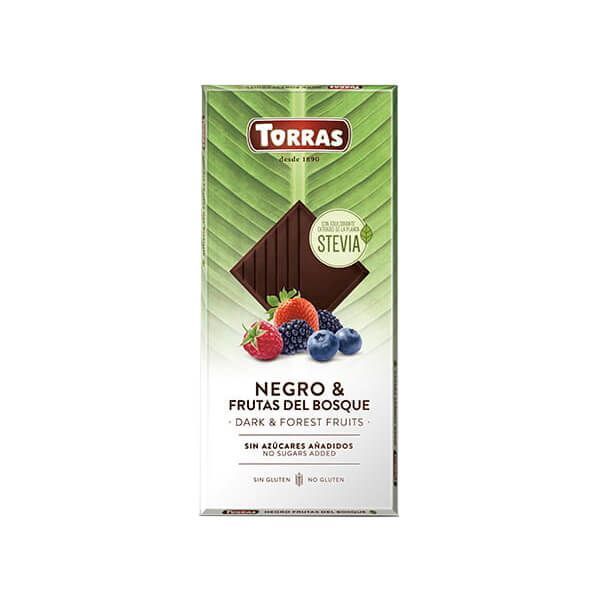 Chocolate Negro con Frutos del Bosque con Stevia - 125g