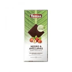 Dark chocolate with hazelnuts with stevia - 125g