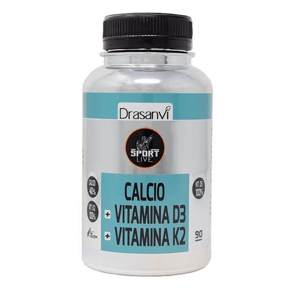 Calcio con Vitamina D3 + Vitamina K2 - 90 Tabletas