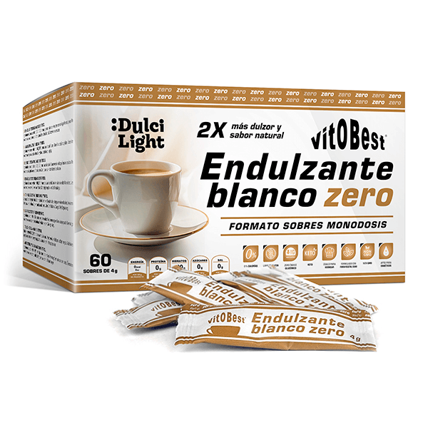 Endulzante Blanco Zero bote de 60x4g en la sección de aderezos y sazonadores bajos en sodio de la marca VitoBest