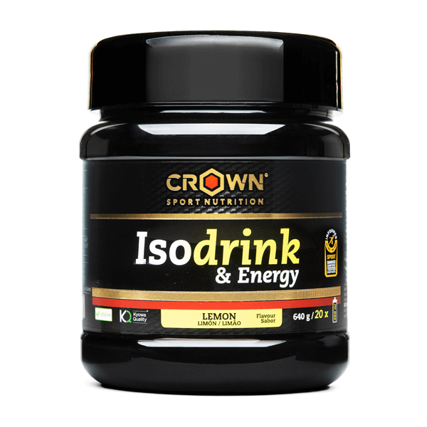 Isodrink & Energy bote de bebida isotónica en la sección de energéticos hecho por Crown Sport