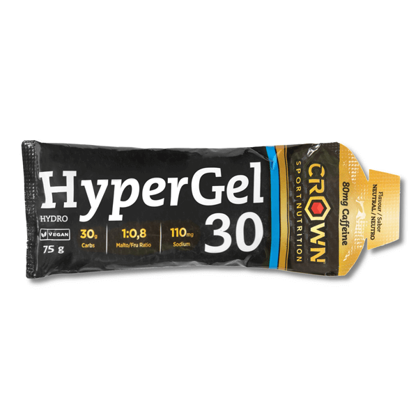 Gel HyperGel 30 Hydro con Cafeína de 75g hecho por Crown Sport suplemento de la sección energéticos