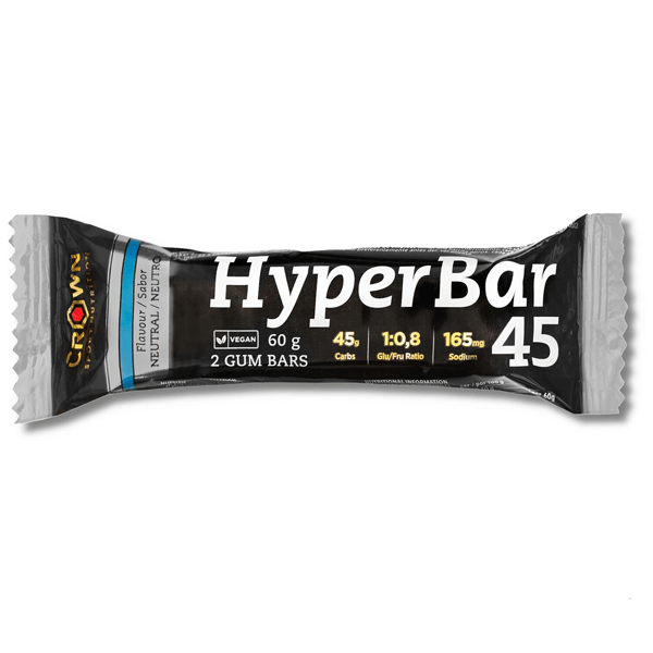 Barrita Hyperbar 45 envase de barrita de gominola doble hecho por Crown Sport en la categoría barritas de carbohidratos