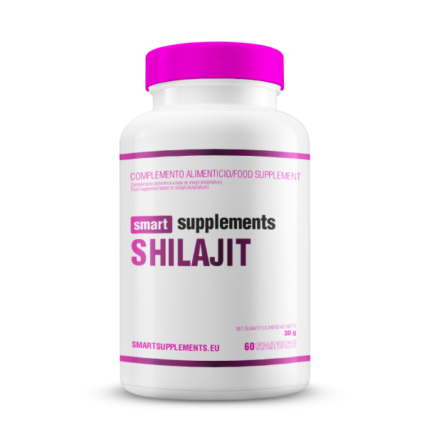 Shilajit presentación de 60 cápsulas vegetales del fabricante Smart Supplements complemento alimenticio de anti-envejecimiento