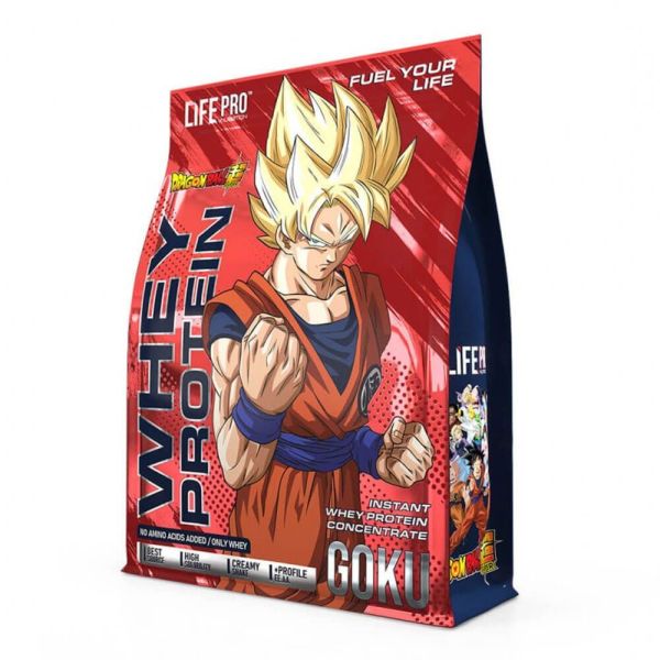 Whey Protein Dragon Ball Super Edición Limitada Goku de 1.8kg del fabricante LifePRO suplemento de la sección proteina de suero 