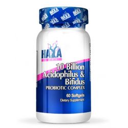 Complejo Probiotico 10 billones de Acidofilus y Bifidus - 60 cápsulas [Haya Labs]