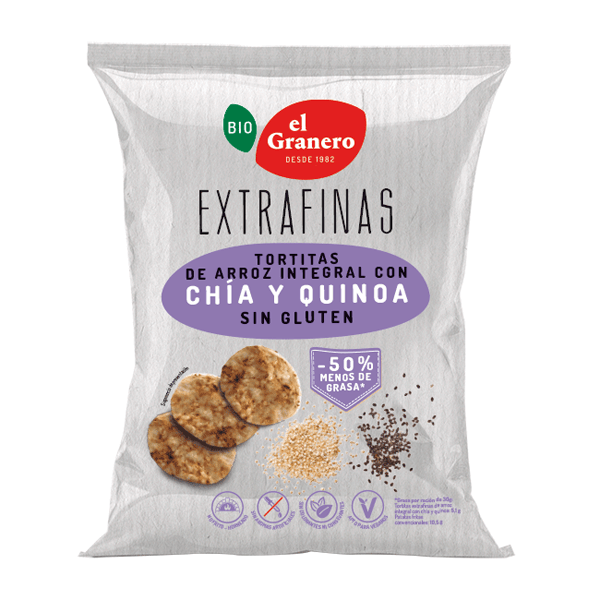Tortitas de Arroz Integral de Quinoa y Chía de El Granero Integral