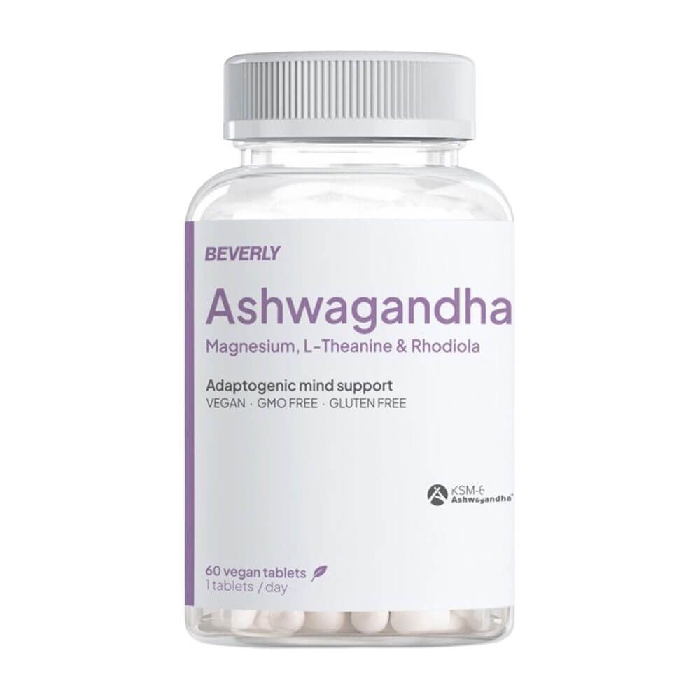 Ashwagandha KSM-66, Magnesio, L-Teanina y Rhodiola de Beverly Nutrition